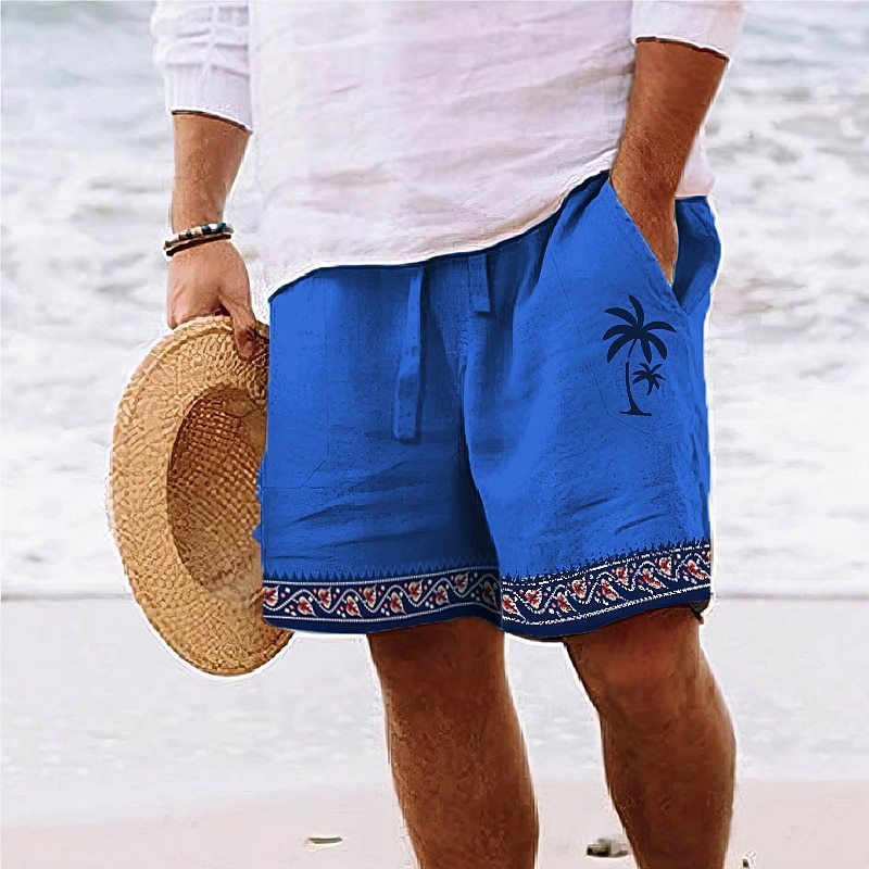 Print Beach Shorts Summer Fashion Loose Drawstring Short Pants Mens Clothing